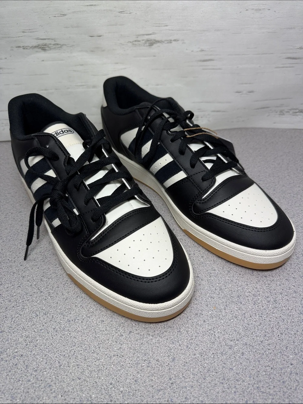 adidas Men's Black, White & Gum Low-Top Sneakers